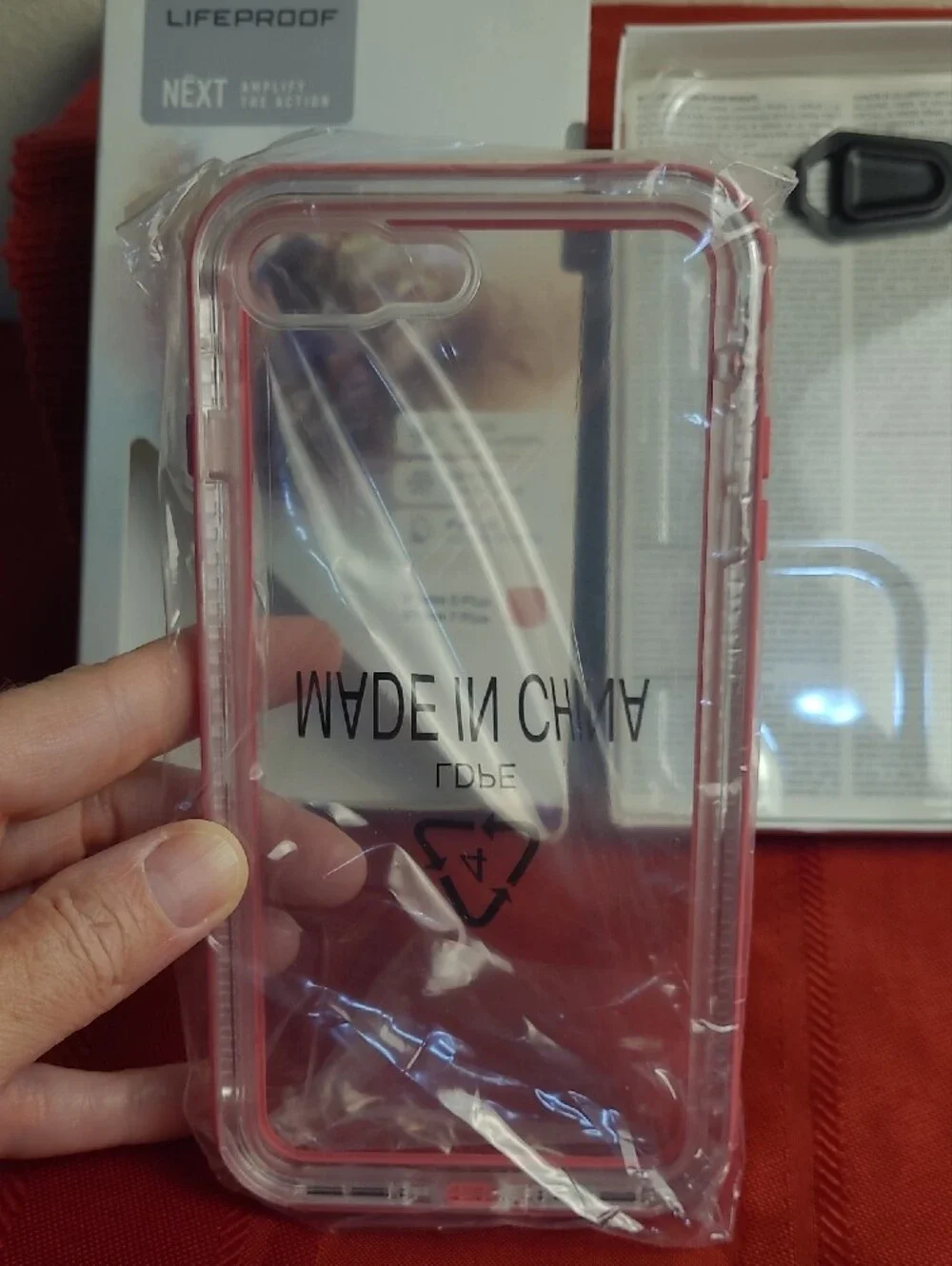 New LifeProof NËXT iPhone 8 Plus/7 Plus Protective Case in Coral/Transparent.